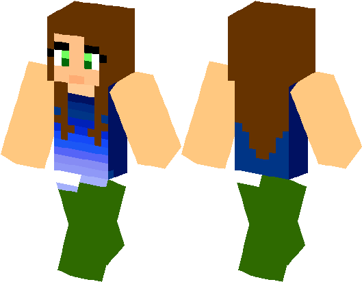 Brown Haired Ombre Blue Shirt And Green Pants Summer - Fictional Character (528x418)