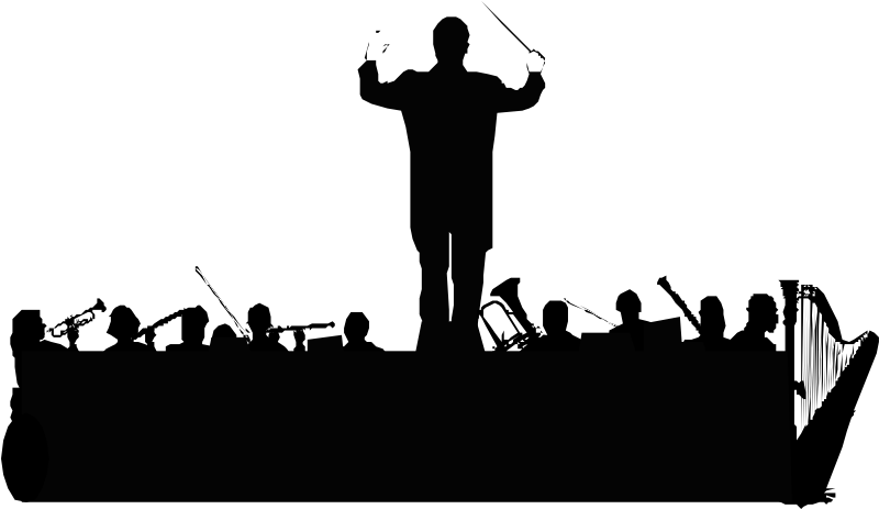 Related Chef D'orchestre Clipart - Silhouette Chef D Orchestre (801x481)