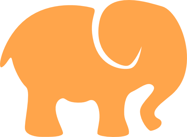 Orange White Elephant Clip Art At Clker Com Vector - Elephant Silhouette Clip Art (600x442)