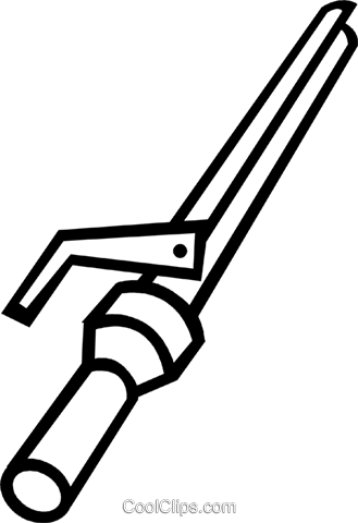 Curling Iron Royalty Free Vector Clip Art Illustration - Curling Iron Clip Art (329x480)