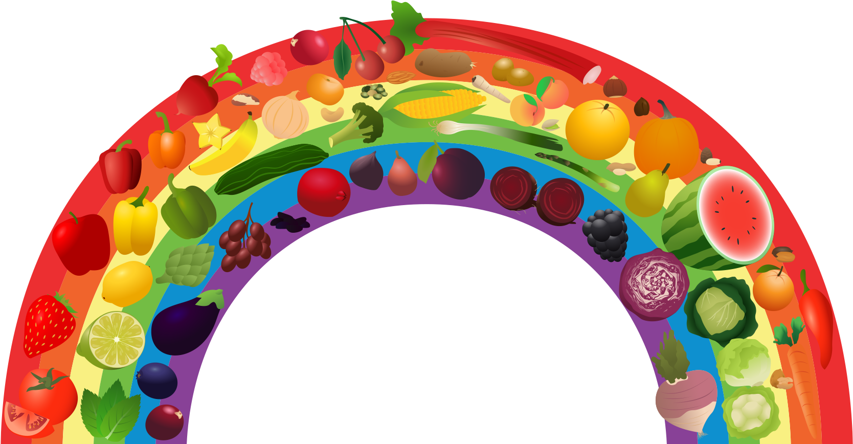 View Rainbow - Fruit And Veg Rainbow (1751x912)