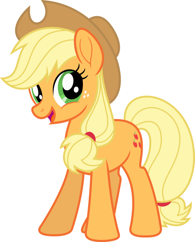 Mlp Fim New Applejack Happy Vector By Luckreza8 On - My Little Pony Png (803x994)