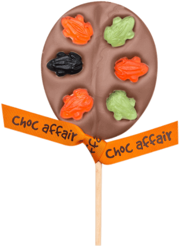 Milk Chocolate Fruity Frog Lolly - Milk Chocolate (600x600)
