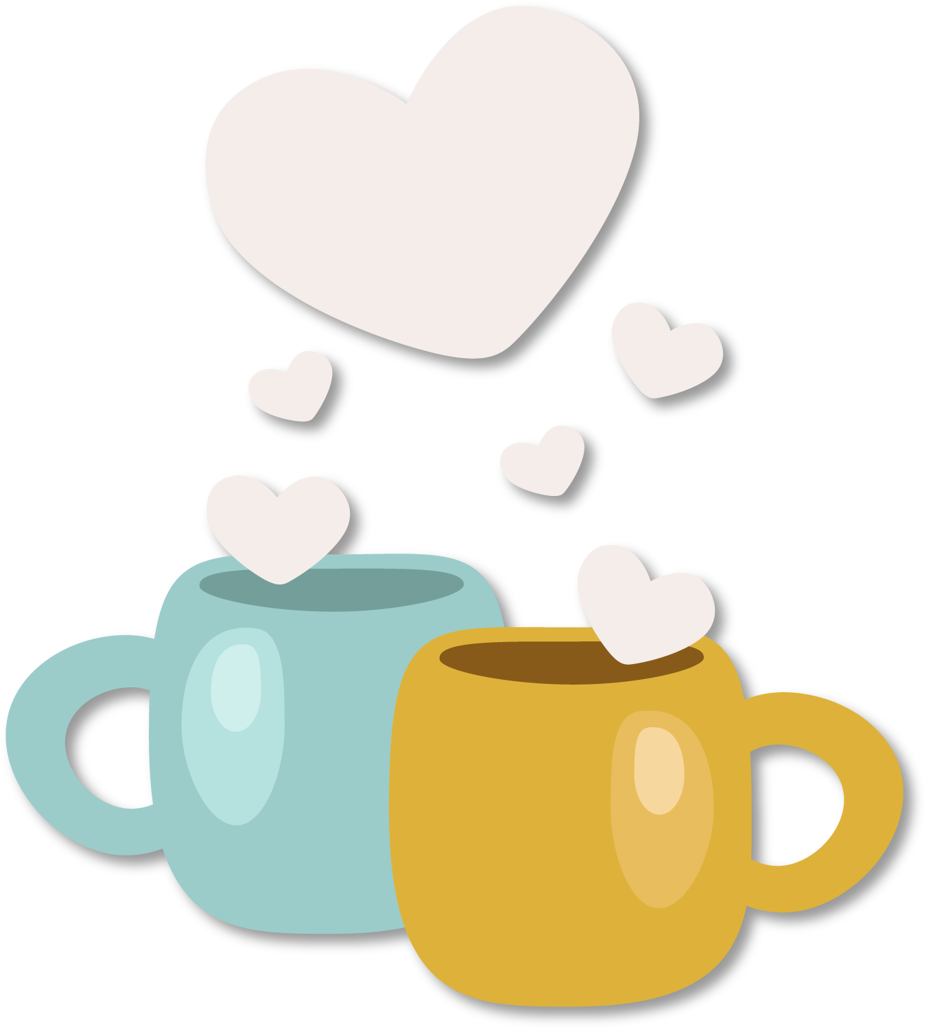 Qixi Festival Coffee Cup Clip Art - Heart (1359x1509)