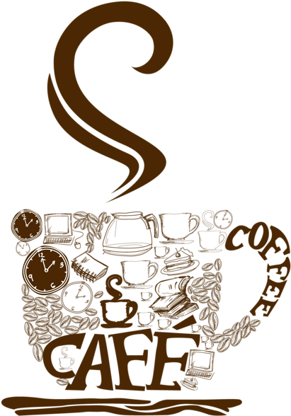 Decorative Coffee Cup Png Vector Clipart - Coffee Cup Vector Png (432x600)