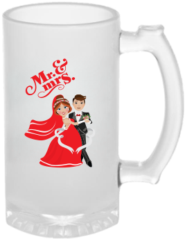 Couple Frosted Beer Mug - Beer Glassware (284x426)