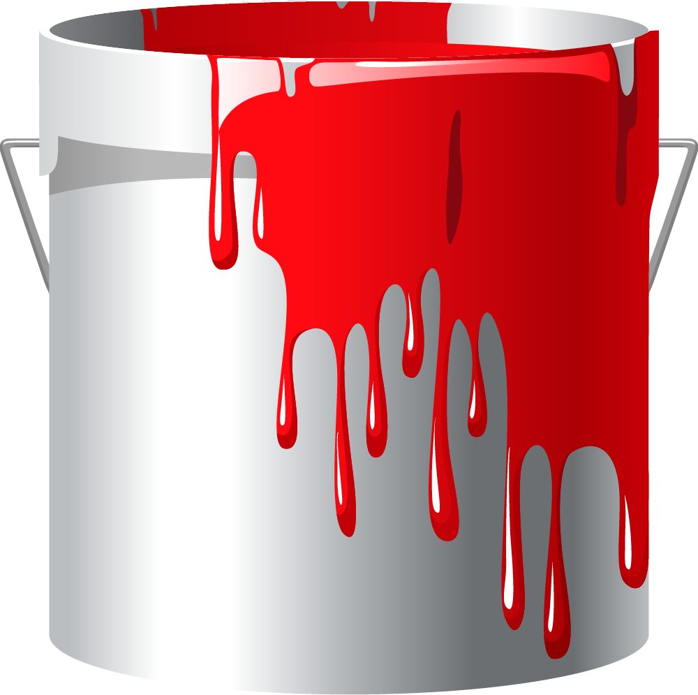 Bucket Paint Roller Paintbrush Handle - Paint Bucket Clipart Png (1000x995)