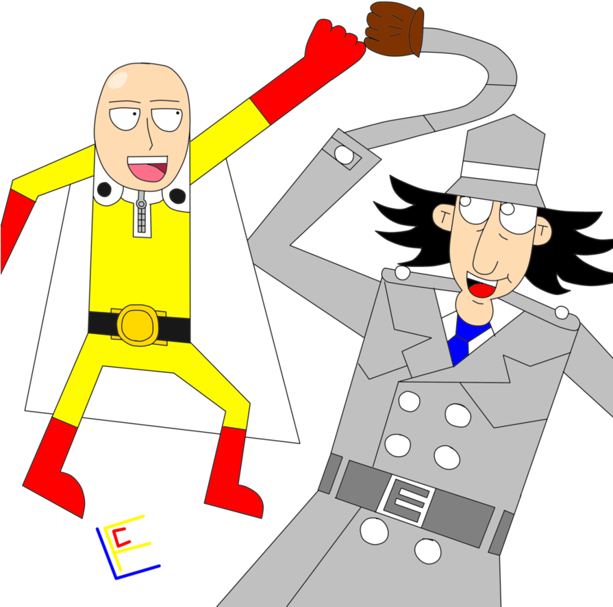 One Punch Man And Inspector Gadget By Creativecuquilu - Cartoon (894x894)