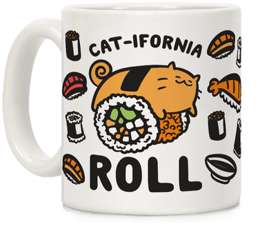California Cat Roll Coffee Mug - T-shirt (484x484)