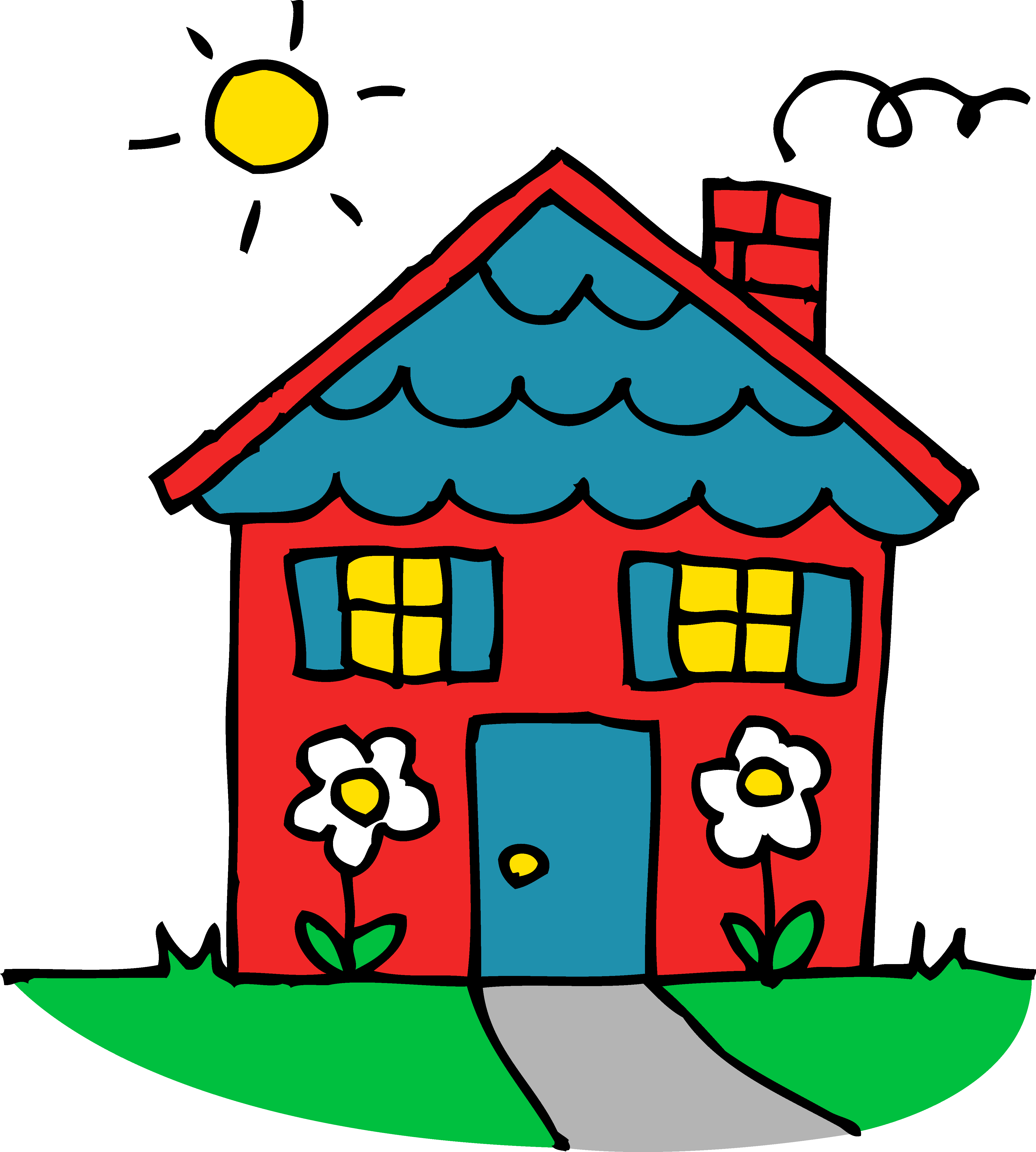 Clipart Of Cottages, Greenhouse And Transparent Address - บ้าน การ์ตูน (4377x4868)