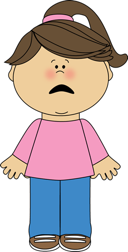 Scared Clipart - Sad Girl Face Clipart (254x500)