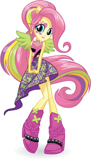 When It Really Counts, She Conquers Her Stage Fright - My Little Pony Equestria Girls Rainbow Rocks Fluttershy (313x548)