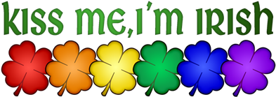 Pride Kiss Me I'm Irish - Shamrock Pride Rectangle Magnet (400x400)