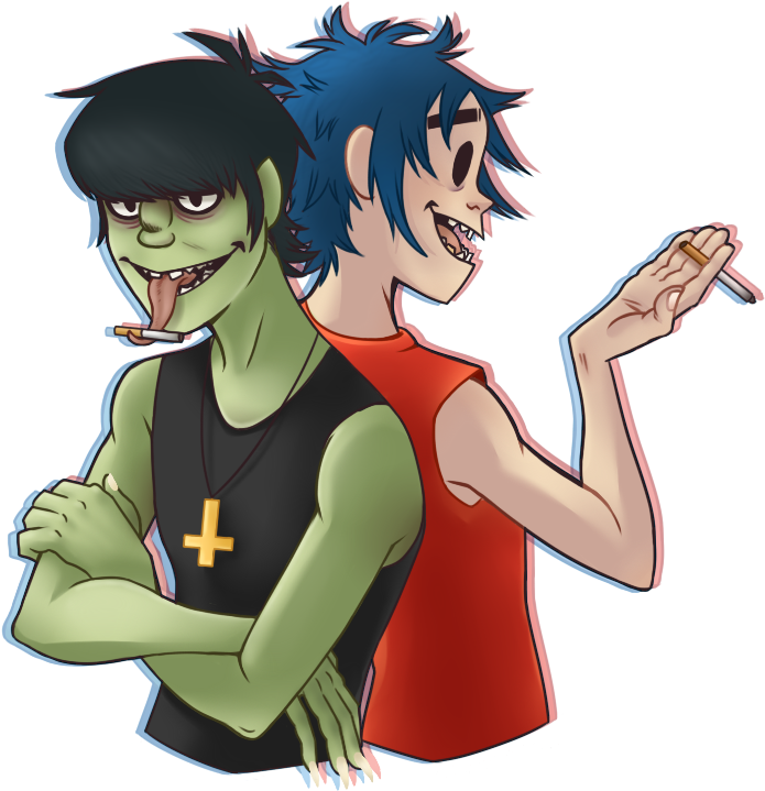 Punk Head By Tea Cup Kitty - Gorillaz (772x754)