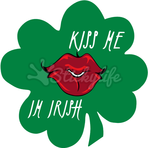 Kiss Me Im Irish Decal - Four-leaf Clover (940x587)