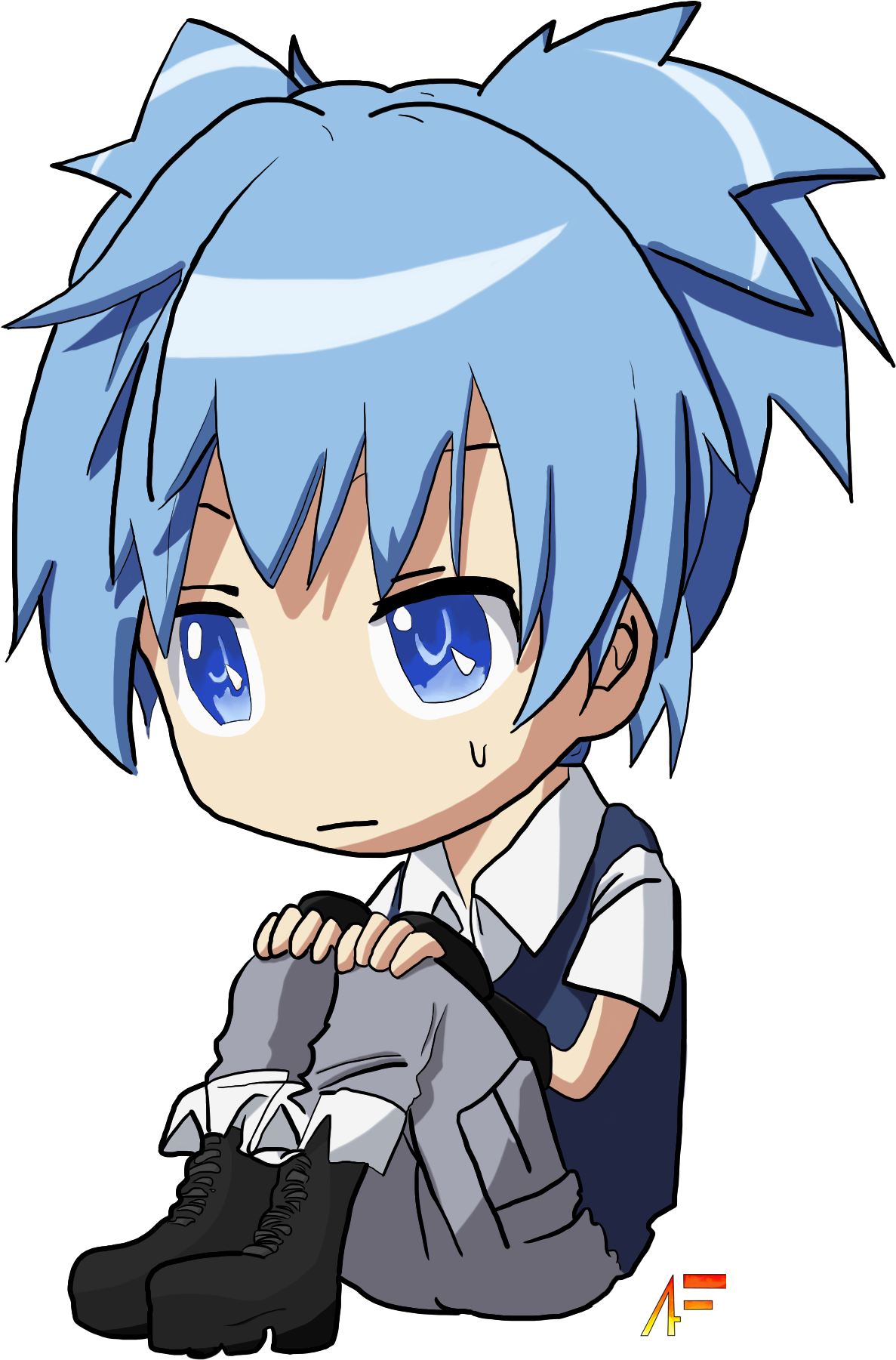 Nagisa Shiota Assassination Classroom Itona Manga Chibi - Assassination Classroom Nagisa Chibi (1500x1900)