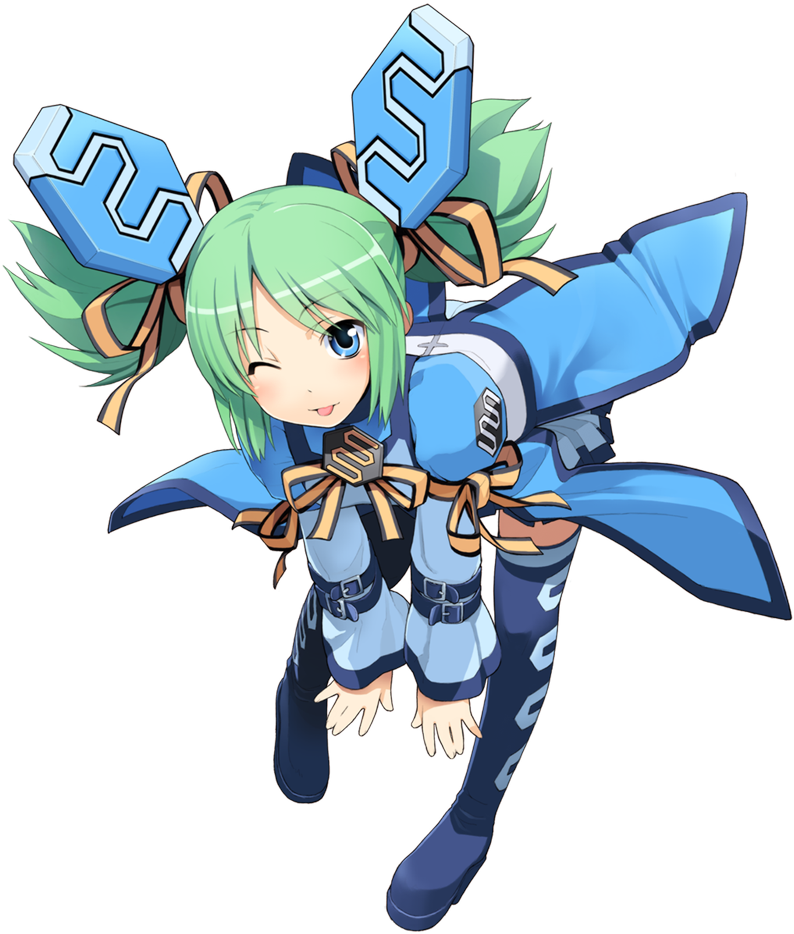 Official Artwork - Anime Girl Mecha Blue (800x999)