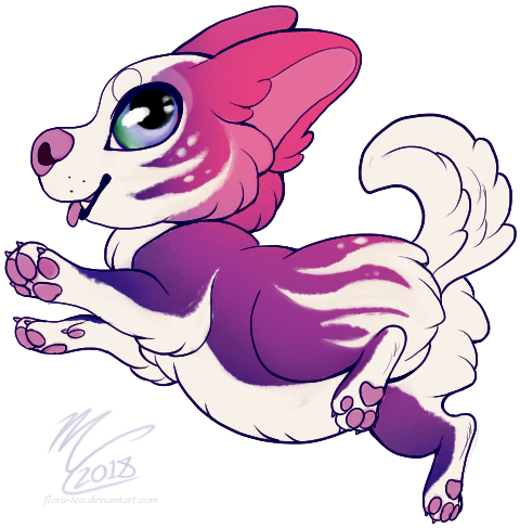 [sold] Purple Pupper By Flora-tea - Cartoon (552x525)