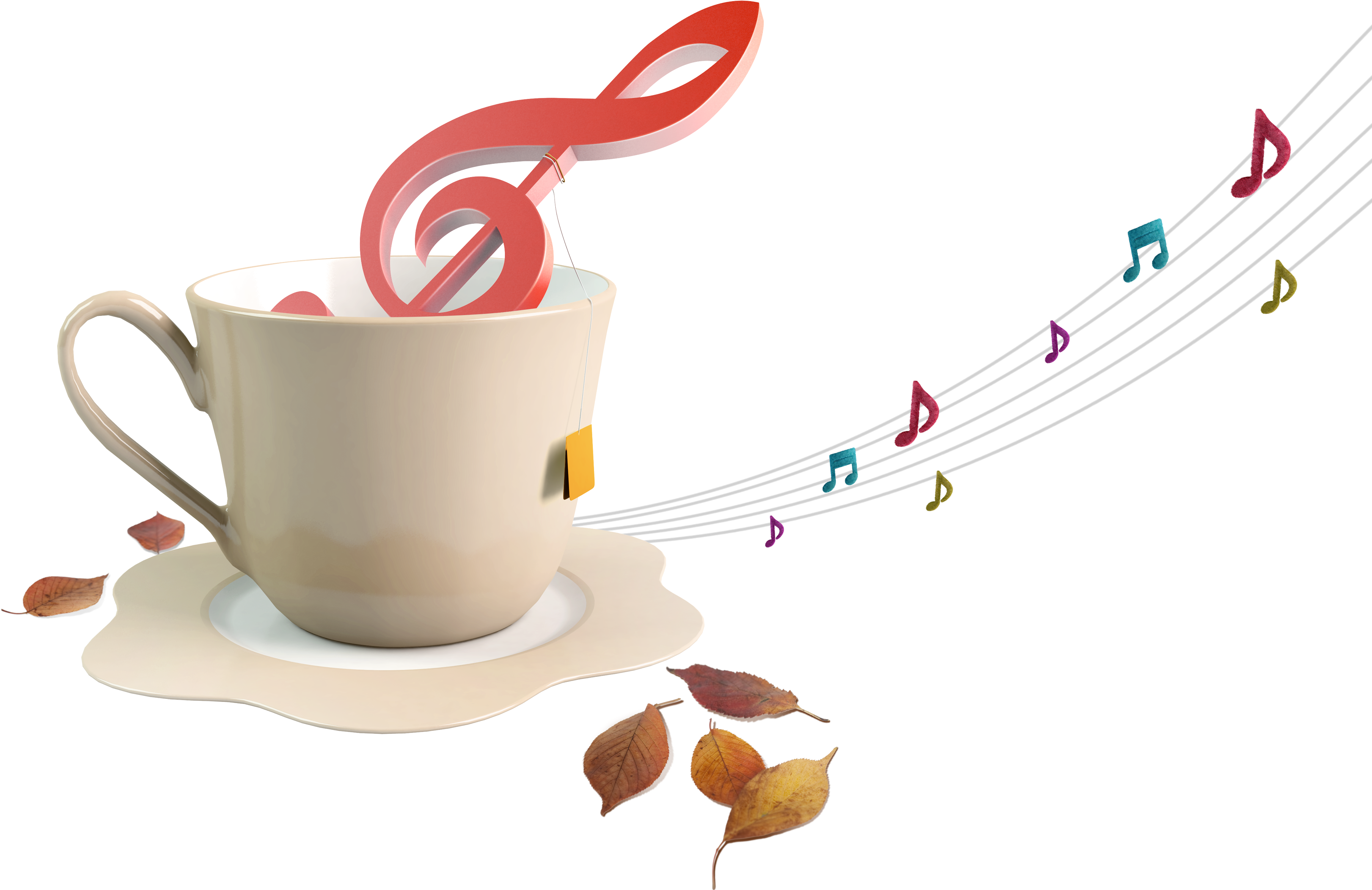 Musical Note Staff - Coffee Music Png (3616x2530)