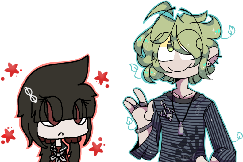 Maki And Rantaro By Greenwolfy-tea - Art (900x527)