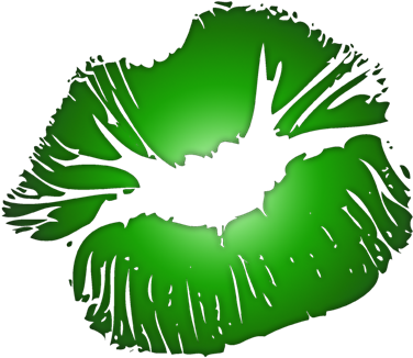 Green Irish Kiss - Red Lips Kiss Shower Curtain (400x400)