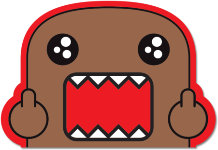 Cute But Deadly Sticker - Domo Moustache Drinking Pint Glass (480x480)