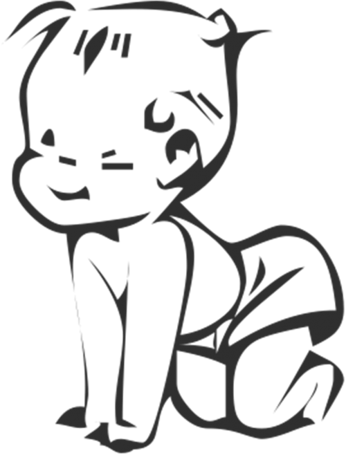Art - Baby Clipart Black And White (500x658)