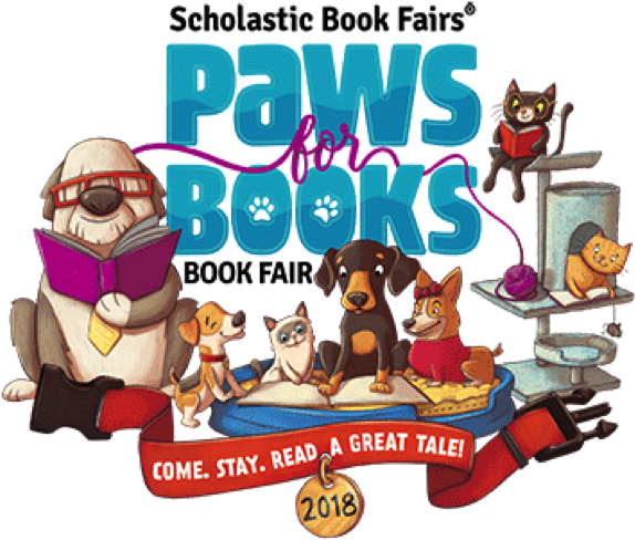 The 2018 Paws For Books Book Fair Is Coming And We - Scholastic Book Fair Paws For Books (614x527)