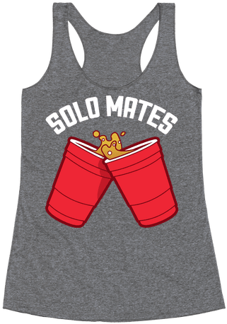 Red Solo Mates Racerback Tank Top - Funny Athletic Racerback Tank Top Top - My Yoga Pants (484x484)