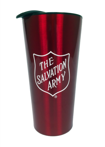 Red Travel Mug With Shield - Salvation Army (600x600)
