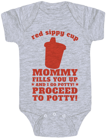 Red Sippy Cup, Proceed To Potty Baby Onesy - Red Sippy Cup, Proceed To Potty T-shirt: Funny T-shirt (484x484)