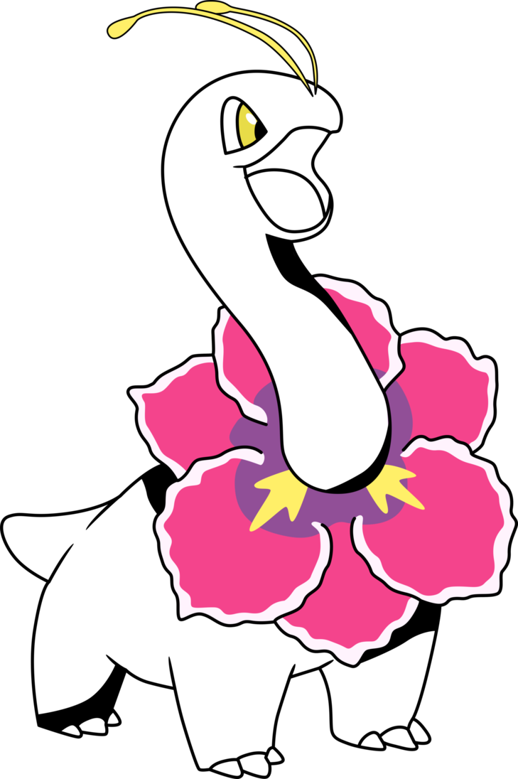 Pokemon Vector - Noir Outline - - Meganium (729x1096)