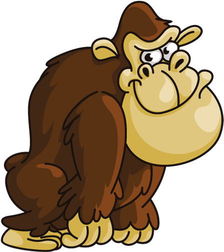 Funny Gorilla Cartoon - Gorilla Clipart (450x510)