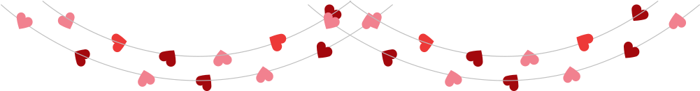 This Is A Sticker Of A String Of Hearts - String Of Hearts Png (1000x402)