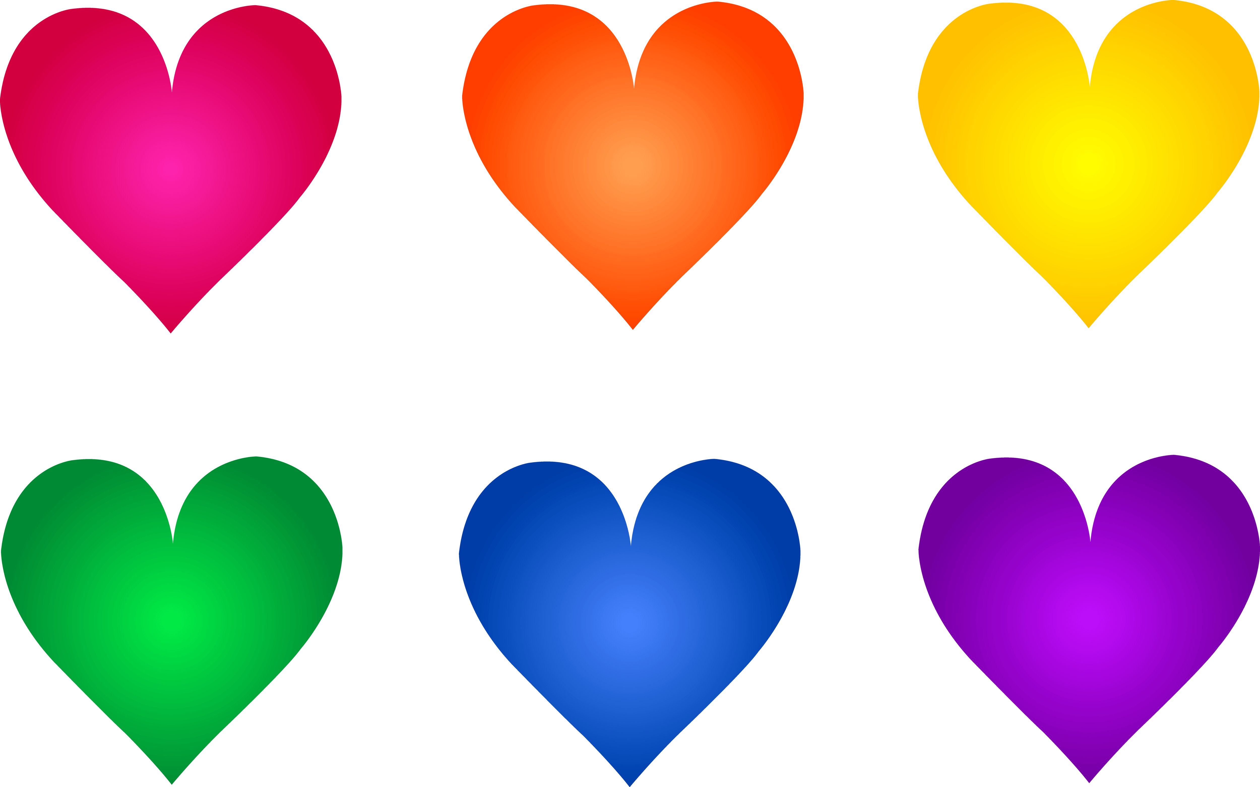 Rainbow Hearts Clipart 4 By Leslie - Colored Heart Clipart (5000x3122)