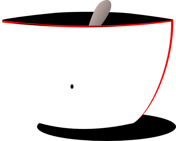 Red And White Bowl - Clip Art (600x482)
