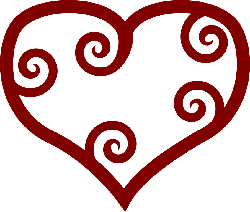 Maroon Clipart Heart - Valentine Clip Art (847x720)