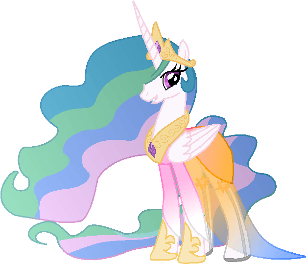 Princess Luna Clipart - My Little Pony Princess Celestia In A Dress (658x548)