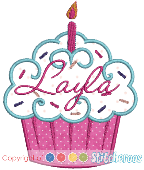 Swirly Cupcake Applique 5 X - Cupcake (470x553)