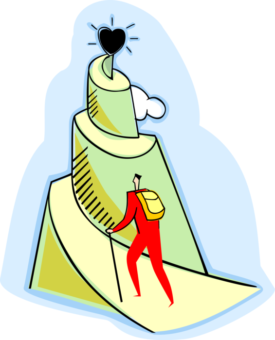 Vector Illustration Of Businessman Climbing Mountain Necesidades De Autorrealizacion Animado 565x700 Png Clipart Download