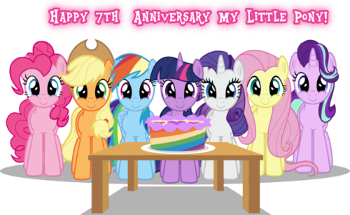Happy 7th Anniversary, My Little Pony <3 We All Love - Mlp 7th Anniversary (500x307)