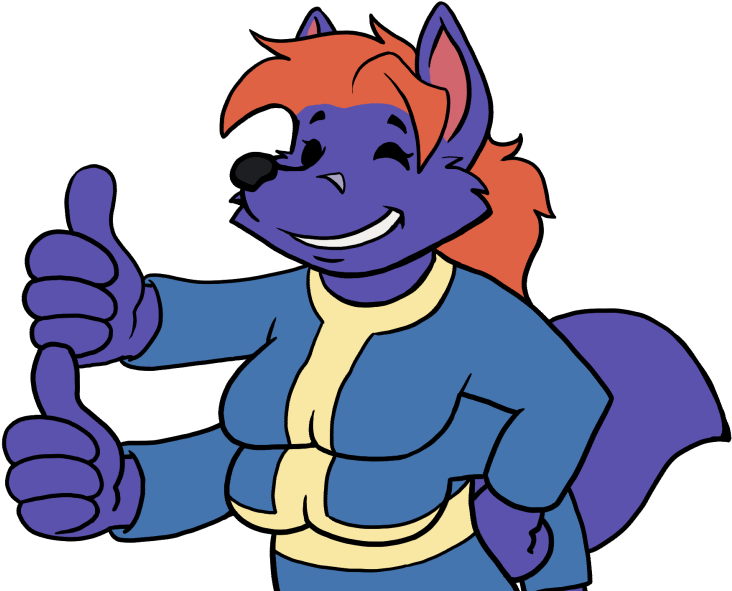 Tazel Gives Fallout 4 Two Thumbs Up - Cartoon (800x641)