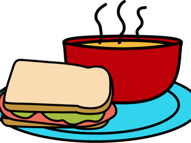 Soup Clipart - Soup & Sandwich Lunch (640x480)