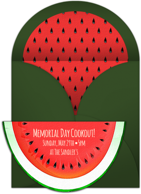 Gotta Love This Whimsical Watermelon Free Online Invitation - Hand Made Invitation Card For Fruit Party (650x650)