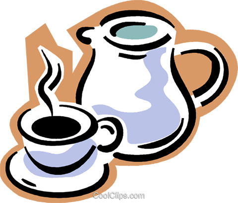Coffee Pot With Cup Of Coffee Royalty Free Vector Clip - Kaffee Clipart (480x409)