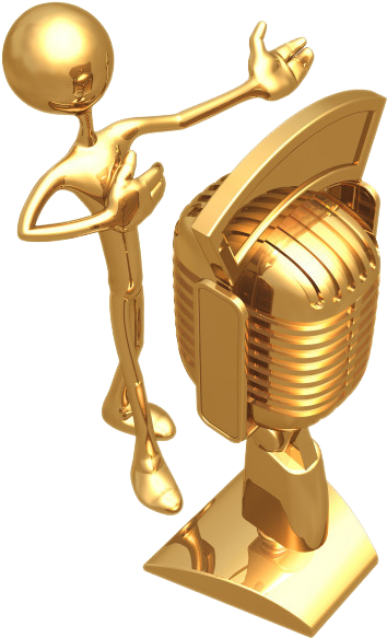 Microphone Clip Art - Trophy Mic Clipart Png (600x600)