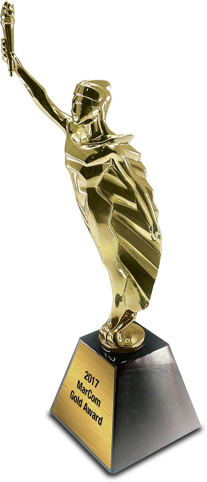 Gold Award Statuette Jpeg / Png - Marcom Gold Winner (1000x2054)