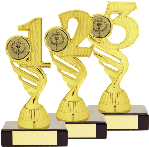 Set Of Three Economy Gold Memento 1st/2nd/3rd Awards - Trophy (464x348)