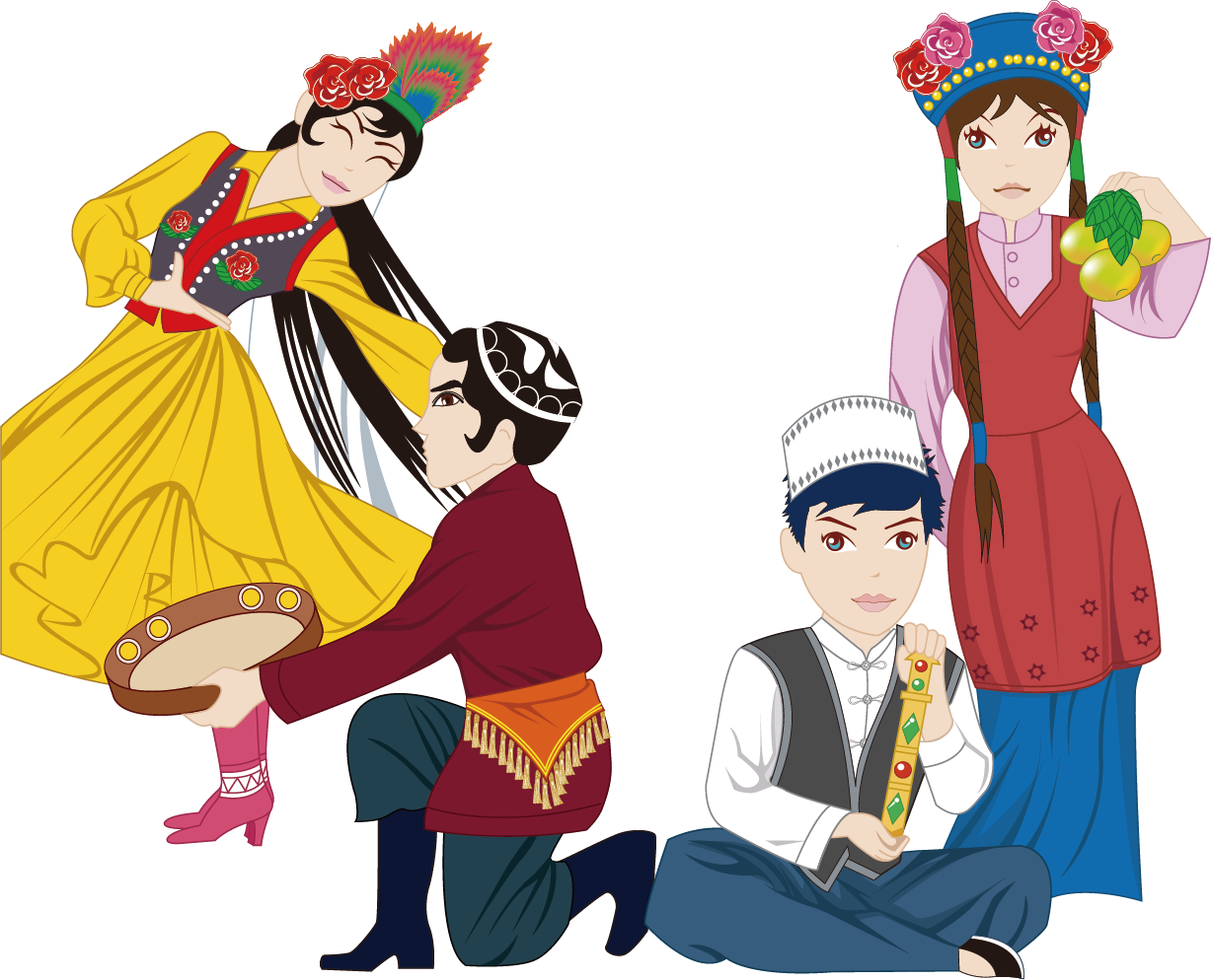 Xinjiang Uyghurs Culture Ethnic Group Folk Costume - Ethnic Group (1227x994)
