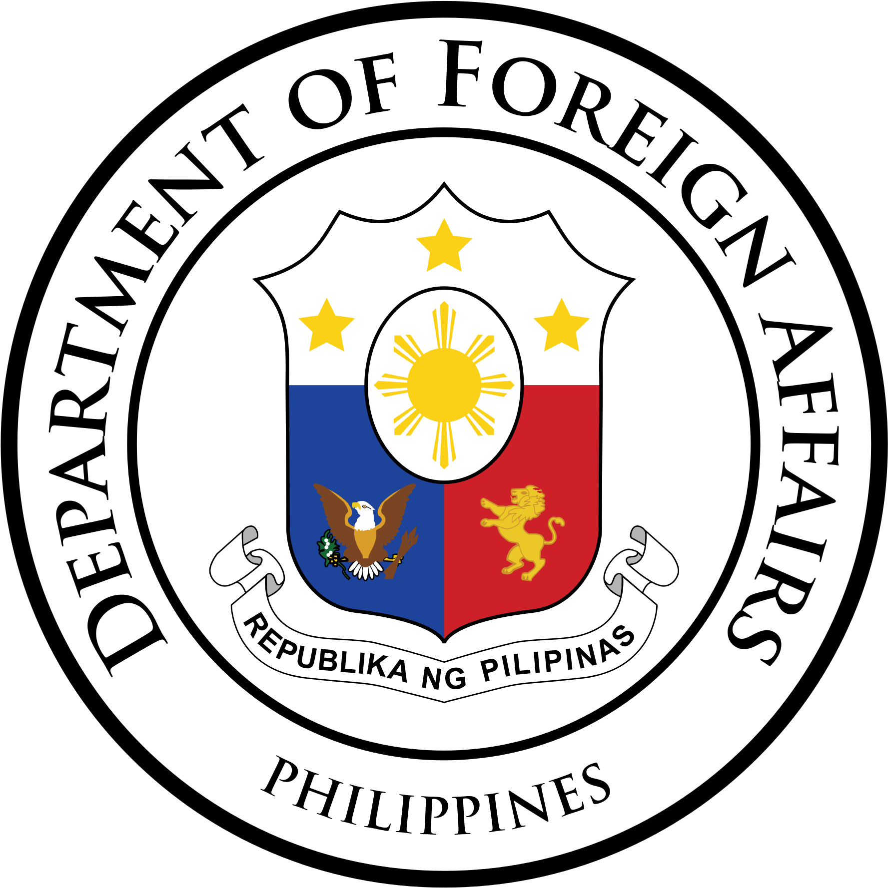 Dfa Official Logo 2 By Amy - Coat Of Arms Of The Philippines (2000x2000)